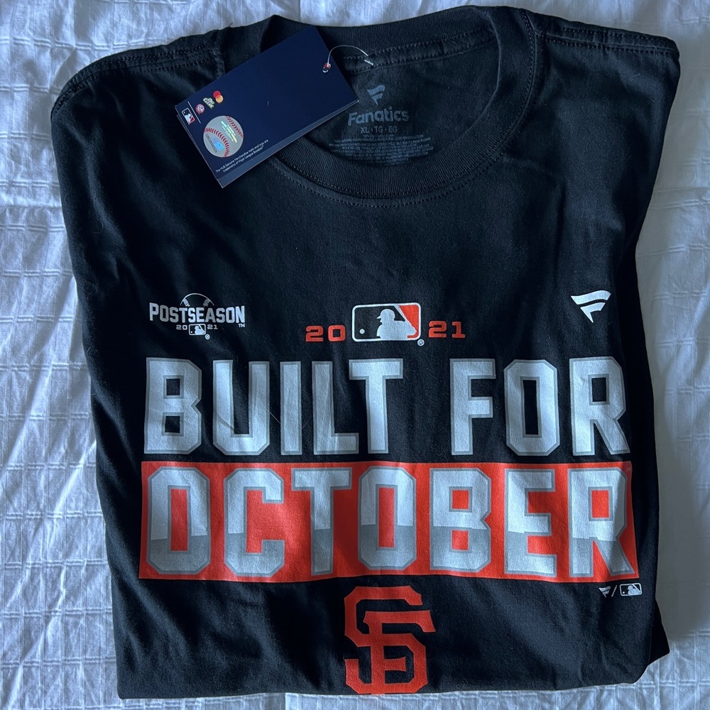 SF Giants 2021 Built for October Post Season T Shirt XL NWT